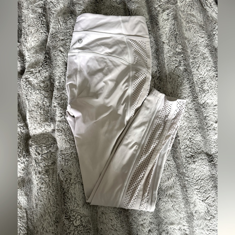 White leggings from Lululemon.
